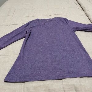 Purple V-Neck 3/4 Sleeve Top